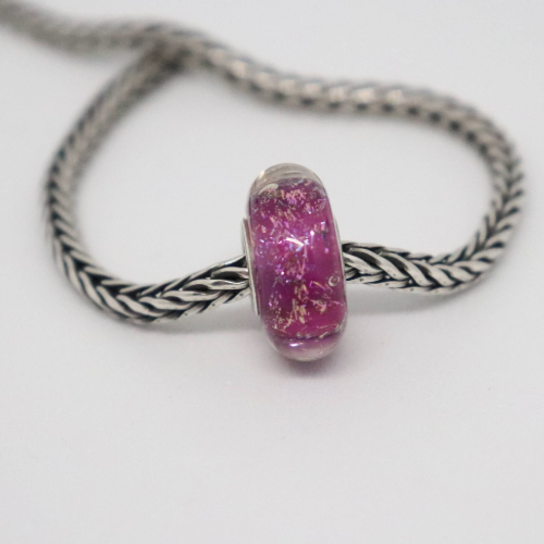 Hot Pink Sparkle | Glass and Sterling Silver Charm Bead