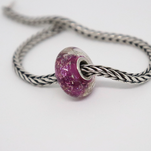 Hot Pink Sparkle | Glass and Sterling Silver Charm Bead