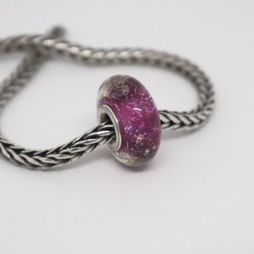 Hot Pink Sparkle | Glass and Sterling Silver Charm Bead