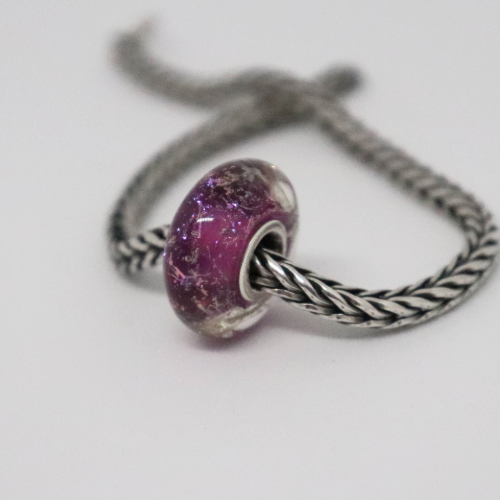 Hot Pink Sparkle | Glass and Sterling Silver Charm Bead