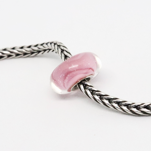 Ballerina Pink Swirl | Glass and Sterling Silver Charm Bead