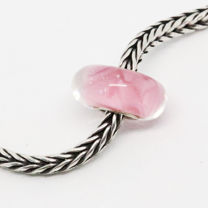 Ballerina Pink Swirl | Glass and Sterling Silver Charm Bead