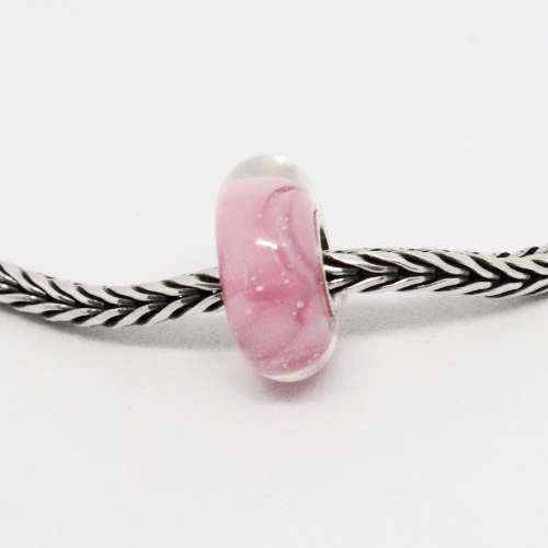 Ballerina Pink Swirl | Glass and Sterling Silver Charm Bead