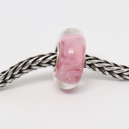 Ballerina Pink Swirl | Glass and Sterling Silver Charm Bead