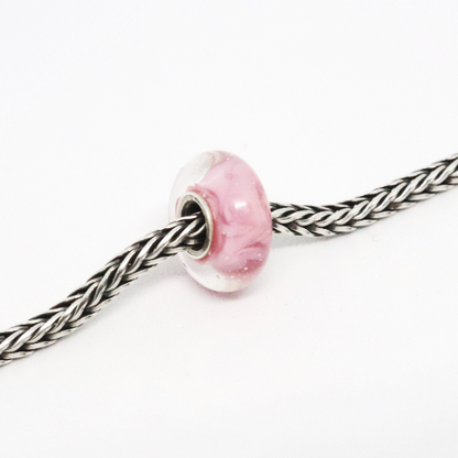 Ballerina Pink Swirl | Glass and Sterling Silver Charm Bead