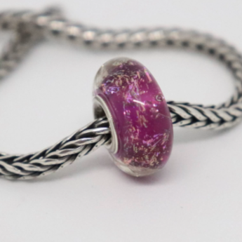 Hot Pink Sparkle | Glass and Sterling Silver Charm Bead