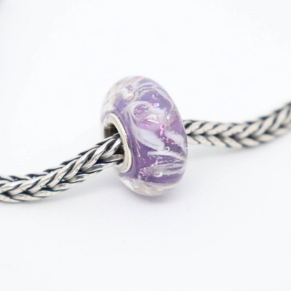 Lilac Swirl Glass Bead Charm 1