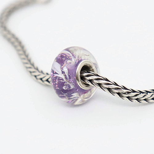 Lilac Swirl Glass Bead Charm 2