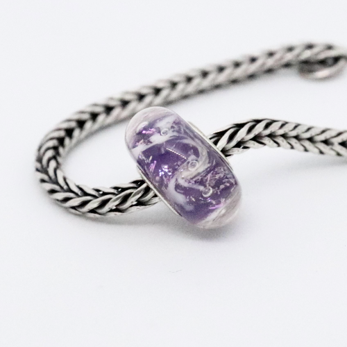 Lilac Swirl Glass Bead Charm 3