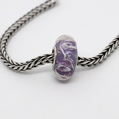 Lilac Swirl Glass Bead Charm 4