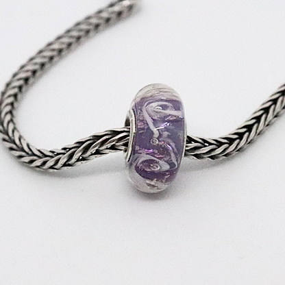 Lilac Swirl Glass Bead Charm 4